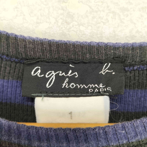 アニエスベーオム Agnes b.homme MADE IN FRANCE ボーダー柄カットソー メンズ JPN:1