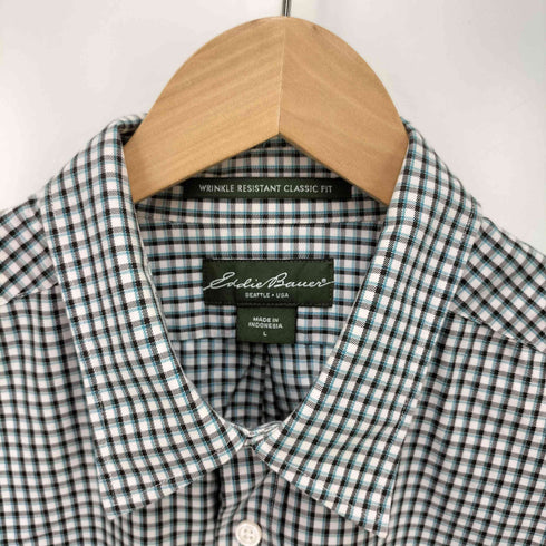 エディーバウアー Eddie Bauer WRINKLE RESISTANT CLASSIC FIT チェック レギュラーカラー L/S シャツ メンズ import:L