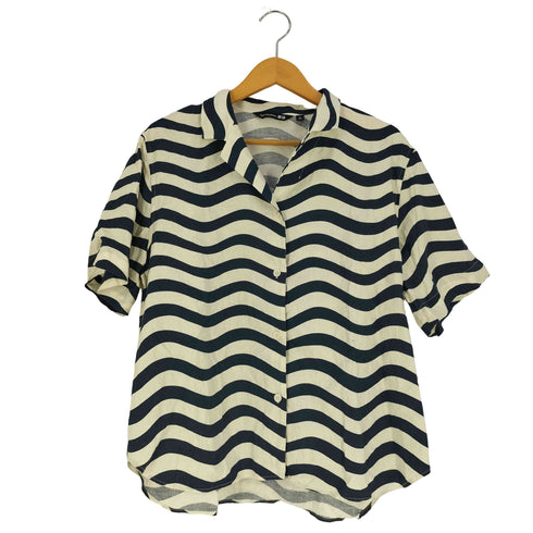 ユニクロ UNIQLO リネンブレンドオープンカラーシャツ レディース JPN:XL