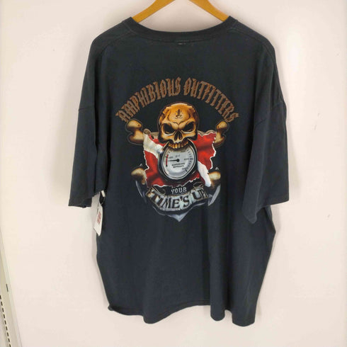 スカルプリント オーバーサイズ クルーネックTシャツ メンズ