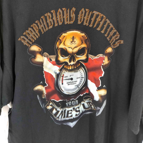 スカルプリント オーバーサイズ クルーネックTシャツ メンズ