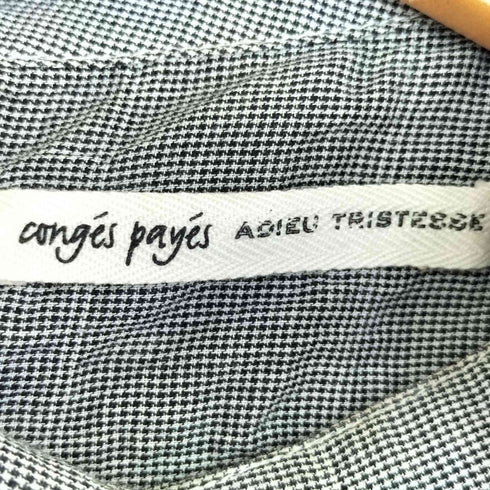 コンジェペイエアデュートリステス conges payes ADIEU TRISTESSE チェックハイネックー 半袖ブラウス レディース