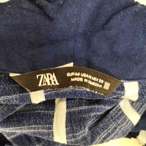ザラ ZARA レーヨン ストライプ スキッパー シャツワンピース レディース import:M