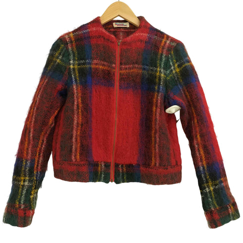 ヒステリックグラマー HYSTERIC GLAMOUR 90s 初期タグ スコットランド製 ジップモヘア チェックジャケット レディース FREE