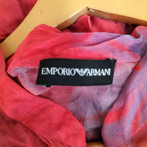 エンポリオアルマーニ EMPORIO ARMANI バンドカラー ハーフボタン シルク シャツワンピース レディース EUR:38
