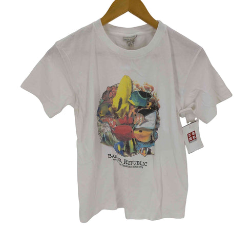 バナナリパブリック BANANA REPUBLIC USA製 シングルステッチ プリントクルーネックTシャツ レディース JPN:M