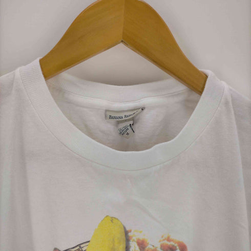 バナナリパブリック BANANA REPUBLIC USA製 シングルステッチ プリントクルーネックTシャツ レディース JPN:M