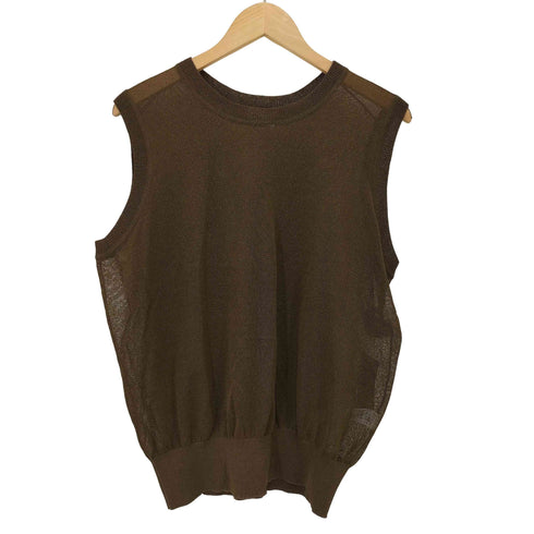 ユナイテッドアローズグリーンレーベルリラクシング UNITED ARROWS green label relaxing 24SS ペーパー ノースリーブ プルオーバー ニット ウォッシャブル レディース FREE