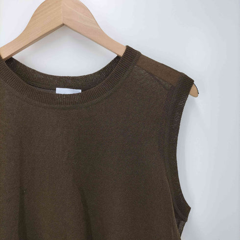 ユナイテッドアローズグリーンレーベルリラクシング UNITED ARROWS green label relaxing 24SS ペーパー ノースリーブ プルオーバー ニット ウォッシャブル レディース FREE