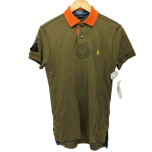 ポロバイラルフローレン Polo by RALPH LAUREN CUSTOM FIT ポニー刺繍 袖ワッペン スナップボタン S/S ポロシャツ メンズ import:XS