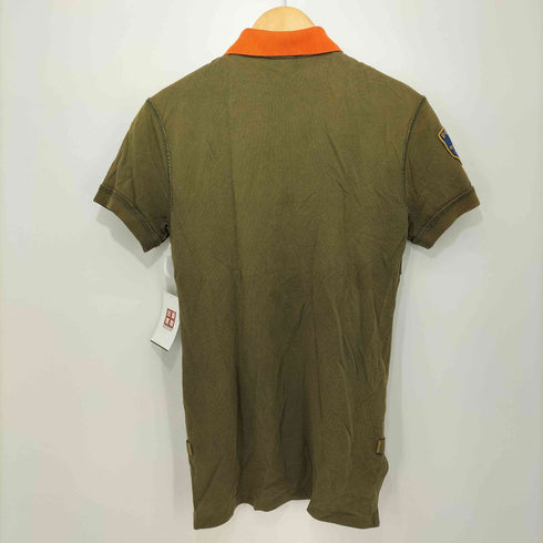 ポロバイラルフローレン Polo by RALPH LAUREN CUSTOM FIT ポニー刺繍 袖ワッペン スナップボタン S/S ポロシャツ メンズ import:XS