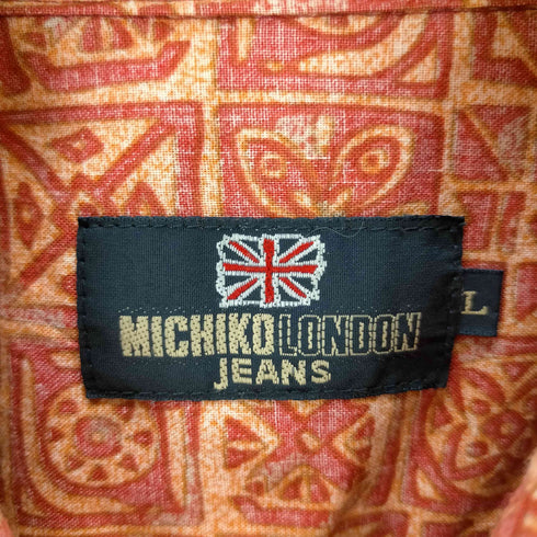 ミチコロンドン MICHIKO LONDON 総柄 コットン半袖 ボックスシャツ メンズ JPN:L
