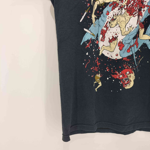 FRUIT OF THE LOOMボディ コットンポリ プリント S/S クルーネック Tシャツ バンT メンズ import:S