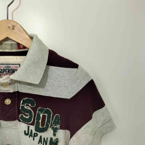 スーパードライ Superdry 極度乾燥(しなさい) ロゴワッペン ボーダー S/S ポロシャツ メンズ import:S