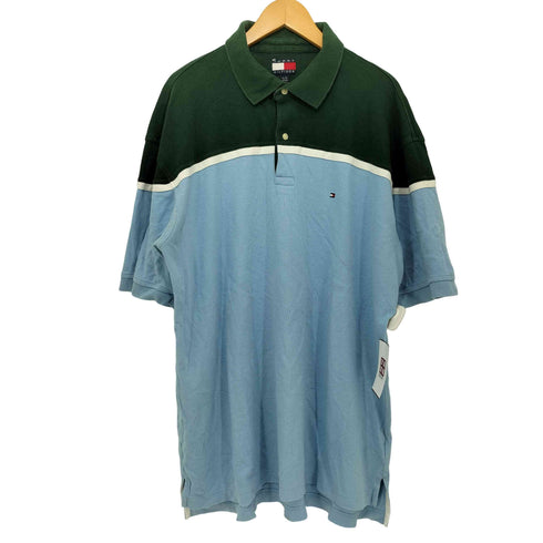 トミーヒルフィガー TOMMY HILFIGER ツートーン 半袖 ポロシャツ メンズ import:XL