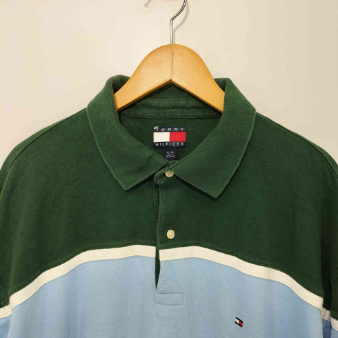 トミーヒルフィガー TOMMY HILFIGER ツートーン 半袖 ポロシャツ メンズ import:XL