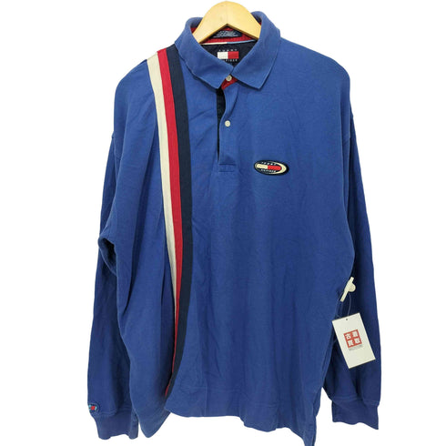 トミーヒルフィガー TOMMY HILFIGER ロゴ刺繍 ラガーシャツ 鹿の子 メンズ import:XL