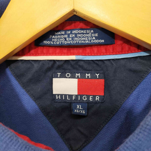 トミーヒルフィガー TOMMY HILFIGER ロゴ刺繍 ラガーシャツ 鹿の子 メンズ import:XL