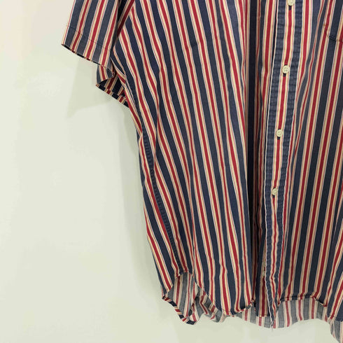 トミーヒルフィガー TOMMY HILFIGER ストライプ 半袖BDシャツ メンズ import:XL