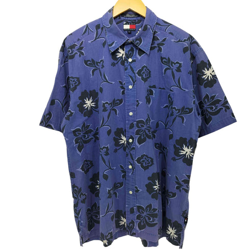 トミーヒルフィガー TOMMY HILFIGER フラワープリント 半袖シャツ メンズ import:L