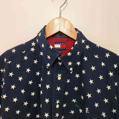 トミーヒルフィガー TOMMY HILFIGER エンブレム刺繍 星柄 半袖シャツ メンズ import:M
