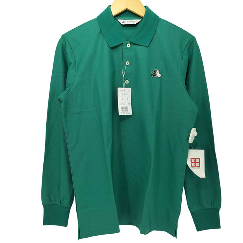 ブラックアンドホワイト BLACK&WHITE ロゴ刺繍 鹿の子 長袖ポロシャツ メンズ JPN:M