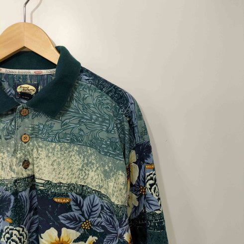 トミーバハマ Tommy Bahama フラワープリント 半袖ポロシャツ メンズ import:L