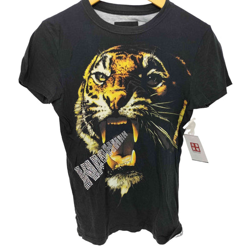 DRESSCAMP y2k ラインストーン 虎プリント ショートスリーブクルーネックTシャツ メンズ JPN:46