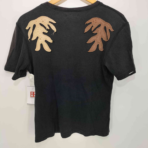 オベリスク Obelisk y2k ダメージ加工 パッチワーク ショートスリーブVネックTシャツ メンズ JPN:S