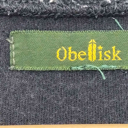 オベリスク Obelisk y2k ダメージ加工 パッチワーク ショートスリーブVネックTシャツ メンズ JPN:S