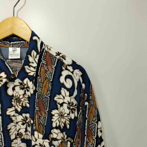 POPETES レーヨン 総柄アロハシャツ メンズ import:XL