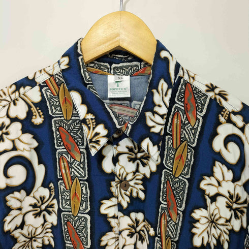 POPETES レーヨン 総柄アロハシャツ メンズ import:XL