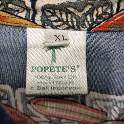 POPETES レーヨン 総柄アロハシャツ メンズ import:XL