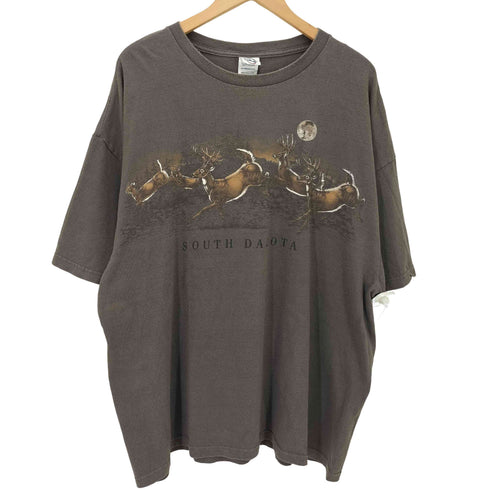 00S DELTA ボディ 2枚タグ SOUTH DAKOTA アニマル プリント S/S Tシャツ ビッグサイズ メンズ 2XL