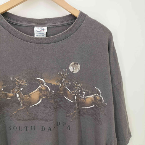 00S DELTA ボディ 2枚タグ SOUTH DAKOTA アニマル プリント S/S Tシャツ ビッグサイズ メンズ 2XL