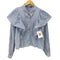 ザラ ZARA フリル クロップド ストライプ L/S シャツ ブラウス レディース import:M