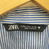 ザラ ZARA フリル クロップド ストライプ L/S シャツ ブラウス レディース import:M