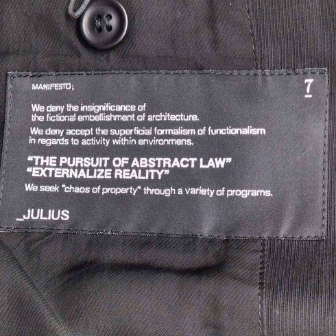 セブンユリウス _7 JULIUS 10-11aw goth_ik テーラードジャケット メンズ JPN:1