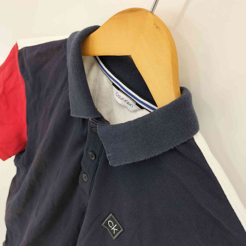 カルバンクライン CALVIN KLEIN トリコロール 鹿の子ポロシャツ メンズ import:XS