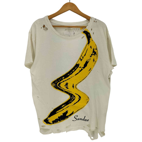 アールエヌエー RNA Sundae ダメージ加工 バナナグラフィック Tシャツ メンズ JPN:M