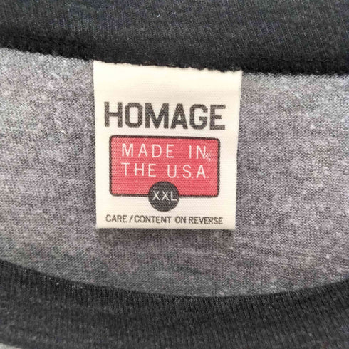 HOMAGE USA製 OHIO バード アニマル プリント ラグラン Tシャツ メンズ import:XXL