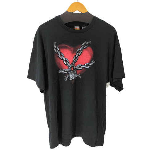 ace of hearts taken Chained Romantic Style Graphic T-shirt フロントプリントS/STシャツ メンズ JPN:XL
