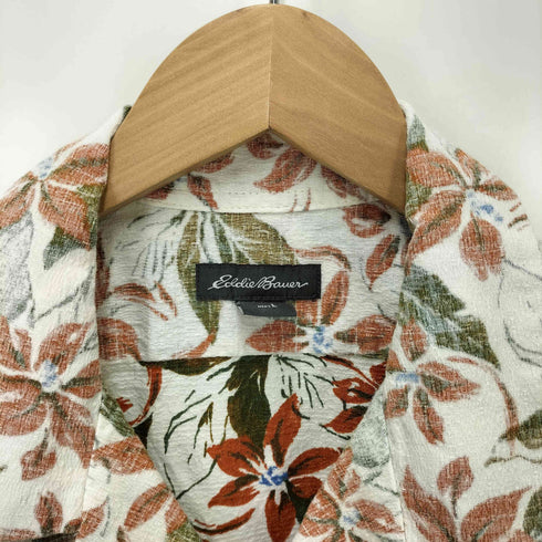 エディーバウアー Eddie Bauer リバースプリント フローラル レーヨン混 コットン 開襟 アロハシャツ メンズ import:L