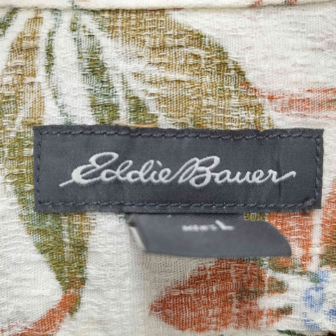 エディーバウアー Eddie Bauer リバースプリント フローラル レーヨン混 コットン 開襟 アロハシャツ メンズ import:L