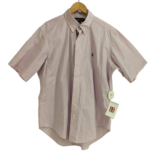 ラルフローレン RALPH LAUREN CLASSIC FIT チェック柄 ボタンダウン 半袖シャツ メンズ LL