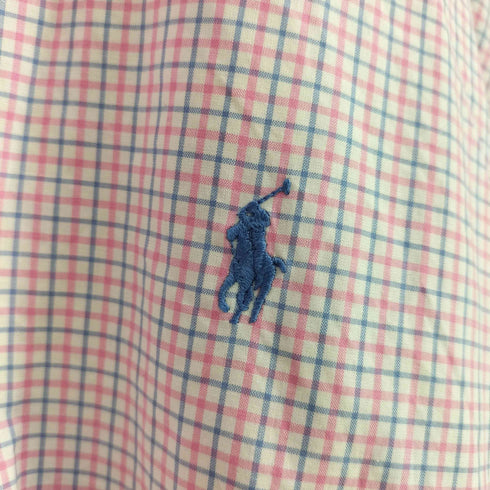 ラルフローレン RALPH LAUREN CLASSIC FIT チェック柄 ボタンダウン 半袖シャツ メンズ LL