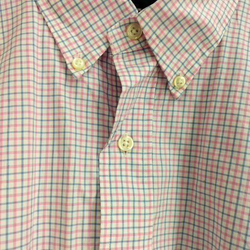 ラルフローレン RALPH LAUREN CLASSIC FIT チェック柄 ボタンダウン 半袖シャツ メンズ LL