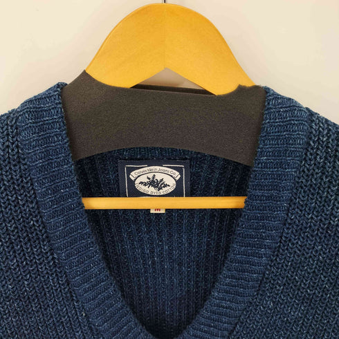 カルバンクラインジーンズ Calvin Klein Jeans 90S USA製 INDIGO DYED COTTON インディゴコットンニットベスト メンズ import:M