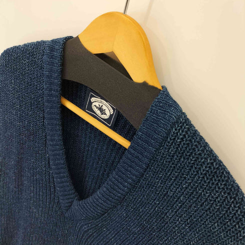 カルバンクラインジーンズ Calvin Klein Jeans 90S USA製 INDIGO DYED COTTON インディゴコットンニットベスト メンズ import:M