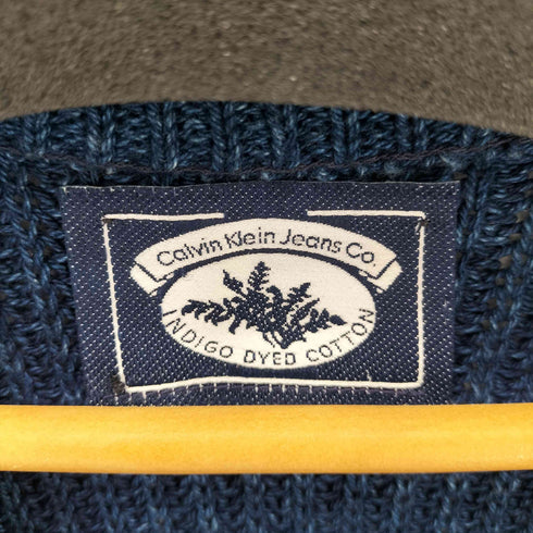 カルバンクラインジーンズ Calvin Klein Jeans 90S USA製 INDIGO DYED COTTON インディゴコットンニットベスト メンズ import:M